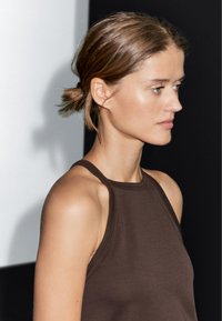 Massimo Dutti HALTER NECK - Top - dark brown
