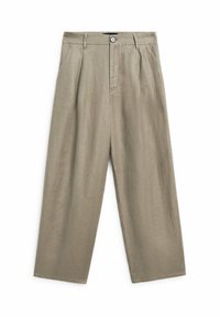 WIDE-LEG MID-RISE - Trousers - GREY