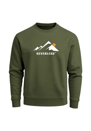 GRAFIK BERGE FRONTPRINT - Sweatshirt - oliv