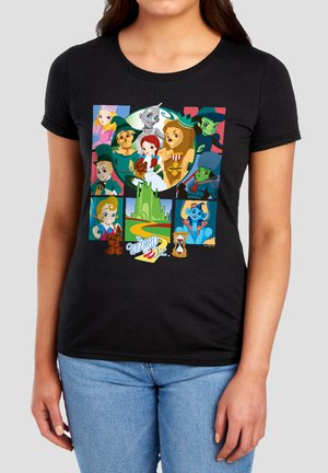 Cotton Soul, WIZARD OF OZ CARTOON CHARACTER SQUARES - Print T-shirt - black