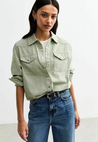 New Look OVERSIZED TWILL - Button-down blouse - khaki