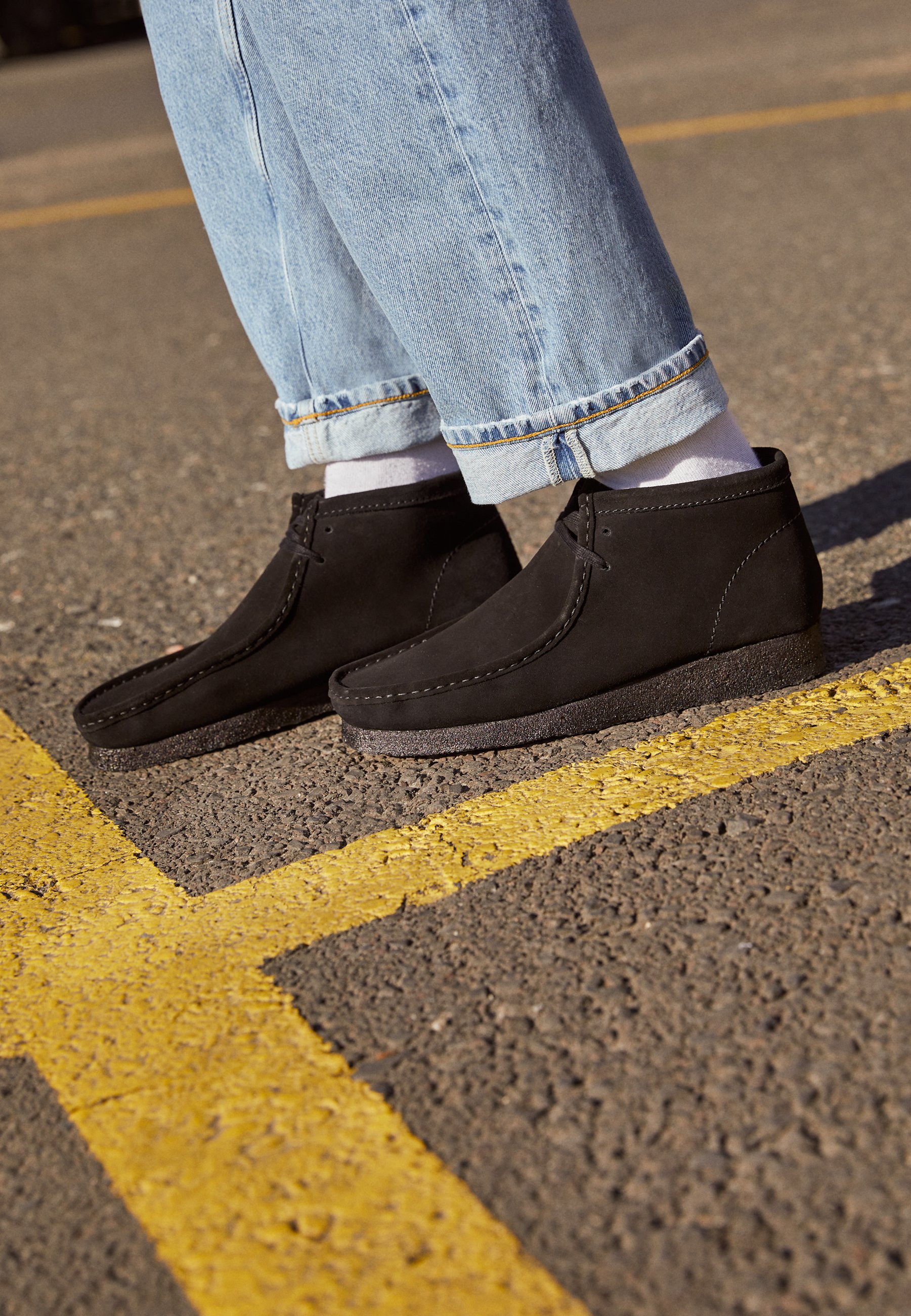black clarks wallabees
