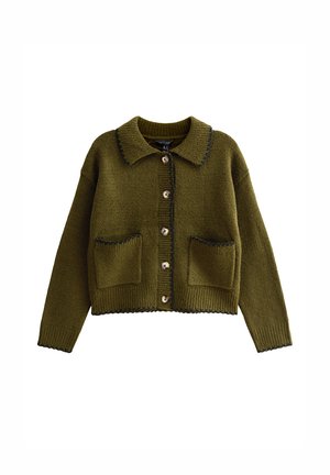 New Look STITCH COLLARED - Cardigan - olive