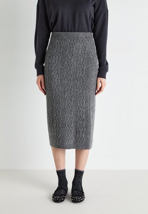 SLFELINA MARIE SKIRT - Puzdrová sukňa - medium grey melange