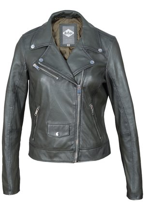 Leather jacket - khaki
