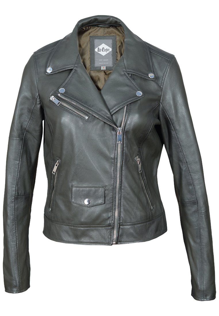 Lee Cooper - Leather jacket - khaki, Enlarge