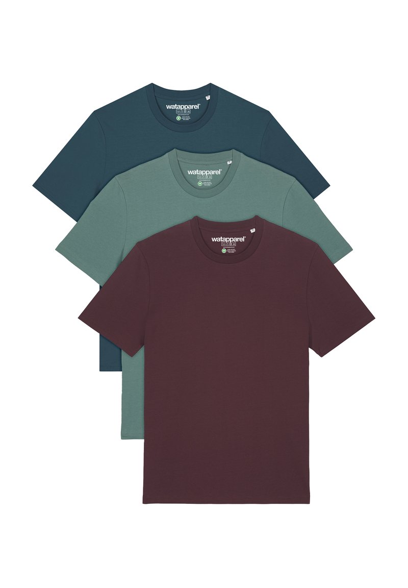 watapparel 3ER MULTIPACK - T-Shirt basic - stargazer green bay red brown