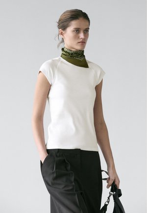 Massimo Dutti SHORT RAGLAN SLEEVES - T-shirt basic - white
