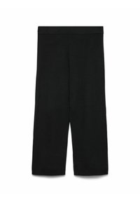 Sorte, vide bukser lavet af et blødt stof. Har en glat talje og et enkelt design uden synlige lukninger eller mønstre.