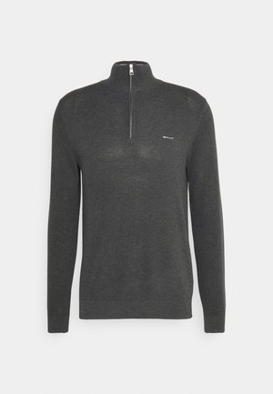 GANT CLASSIC COTTON HALF ZIP - Maglione - dark grey melange/grigio scuro screziato