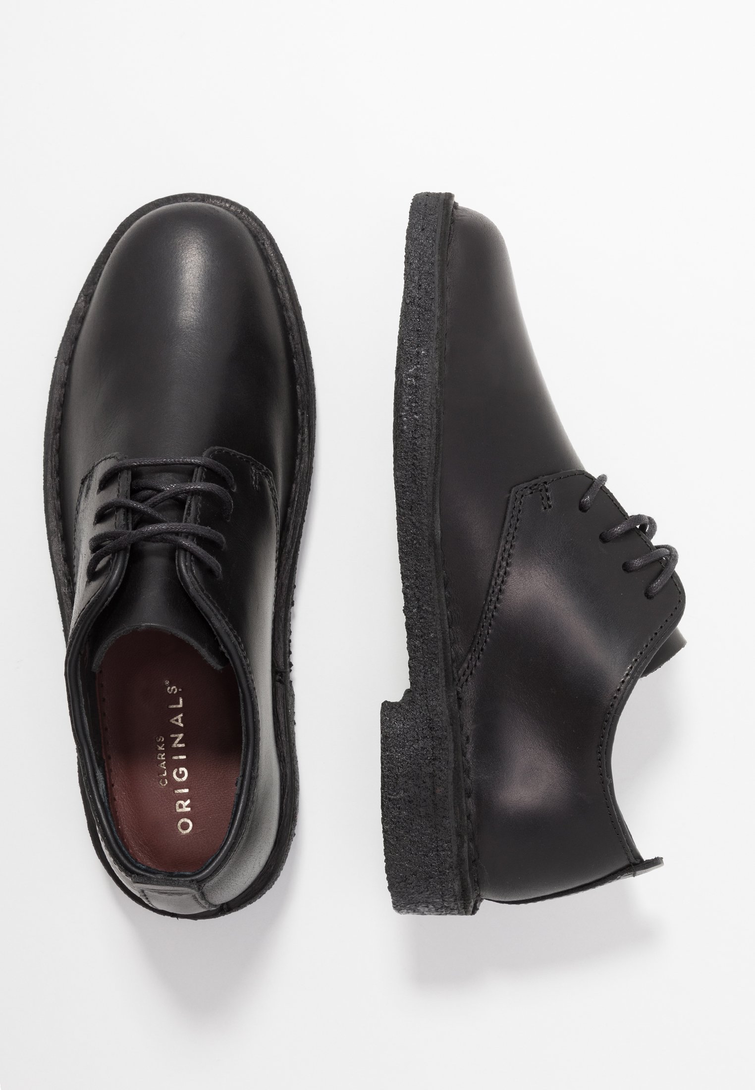 clarks desert london black polished