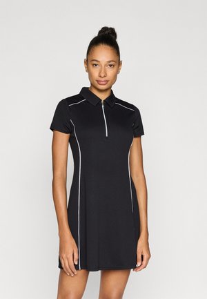 COURT HALF ZIP TEE DRESS PIPING - Sports dress - black/white