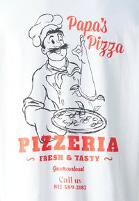 Jack & Jones JORPIZZA TEE CREW NECK UNISEX - Majica kratkih rukava s printom - bright white