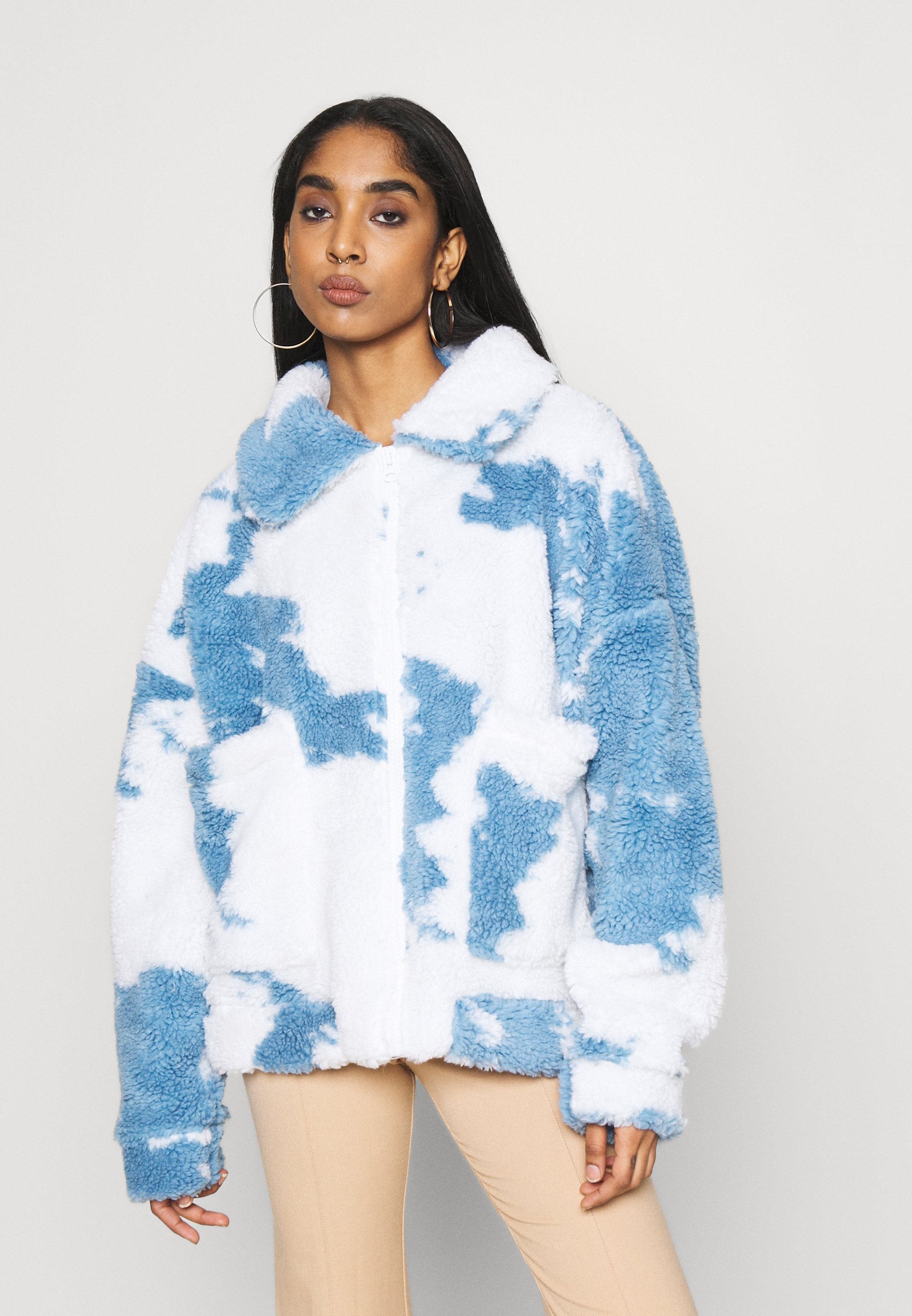 blue oversized jacket