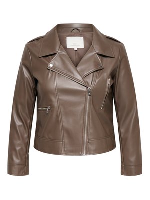 ONLY Carmakoma CARCARMEN BIKER OTW NOOS - Suknjič - chocolate martini