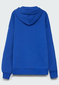Felpa con cappuccio blu dal fit rilassato, realizzata in tessuto morbido, con maniche lunghe e orlo a costine. Design posteriore pulito e minimale.