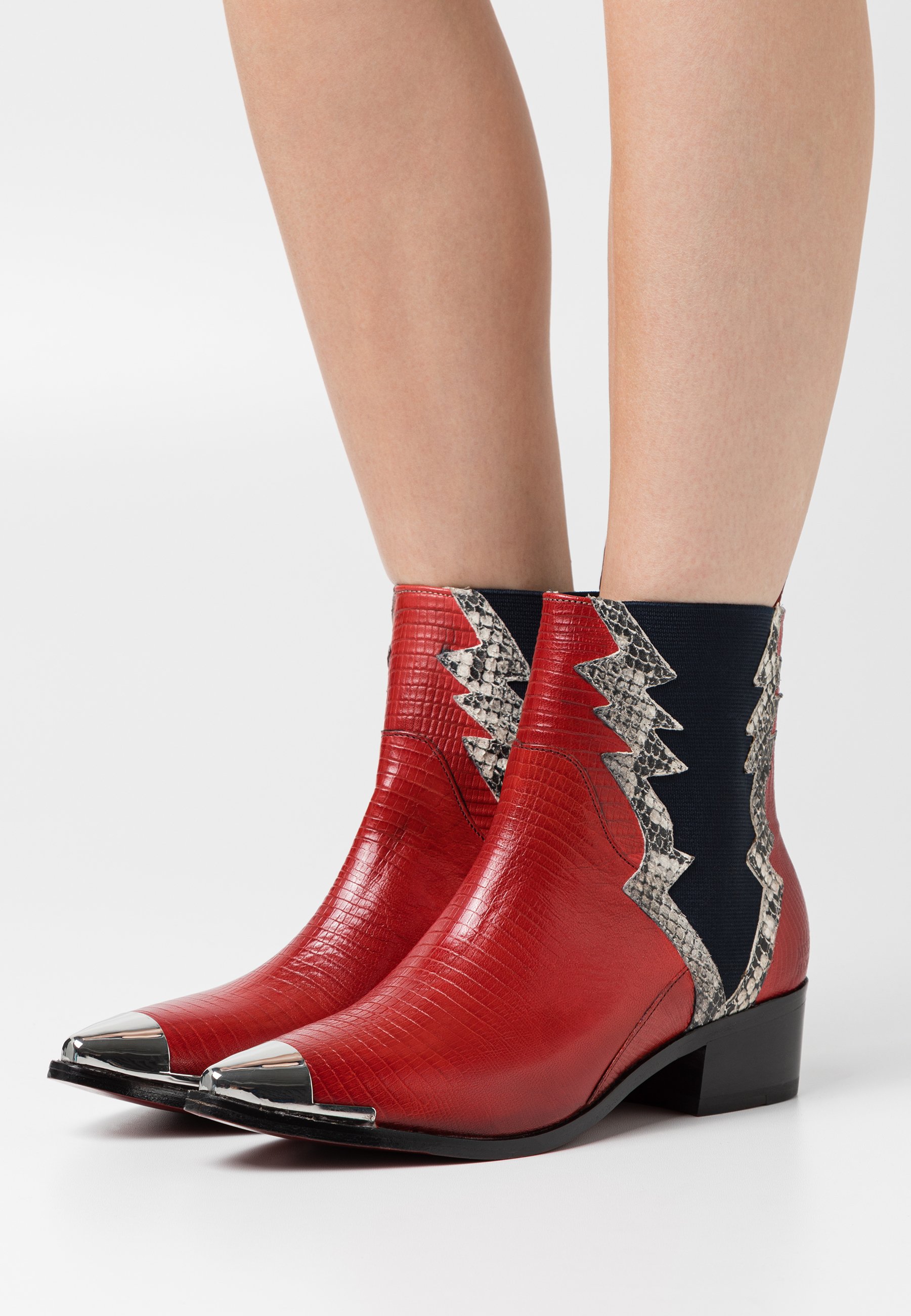 Melvin \u0026 Hamilton MAY - Cowboy-/Bikerlaarsjes - ruby/offwhite/rood - Zalando .nl