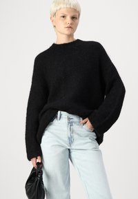 Selected Femme SLFGABELLA O NECK CAMP - Pulóver - black