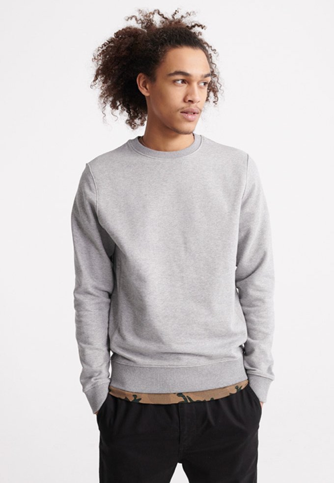 Superdry Standard Label Embroidered Sleeve Hoodie Navy