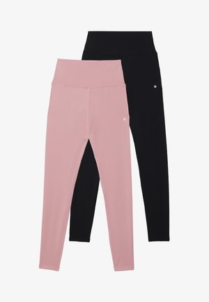 Even&Odd active ESSENTIAL 2 PACK FULL LENGTH HIGH RISE LEGGINGS - Retuusid - black/mauve