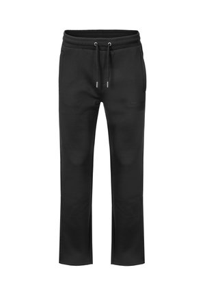 Pantaloni della tuta neri a gamba dritta con vita elastica, coulisse regolabili, tasche laterali e logo discreto sulla coscia destra.