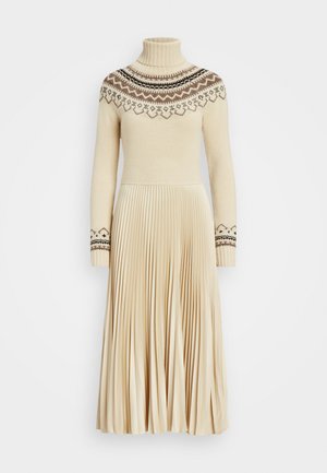 Polo Ralph Lauren BLUEN LONG SLEEVE DAY DRESS - Pulóverruha - cream multi pattern