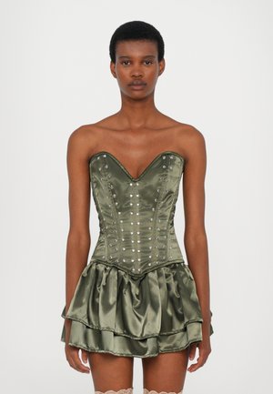 STUDDED CORSET MINI DRESS - Rochie cocktail/Rochie petrecere - khaki