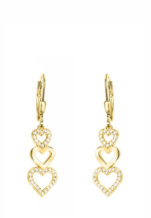 TRIPPLE HEART - Øreringe - gold-coloured