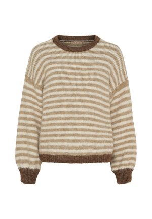 Striktrøje - beige fango