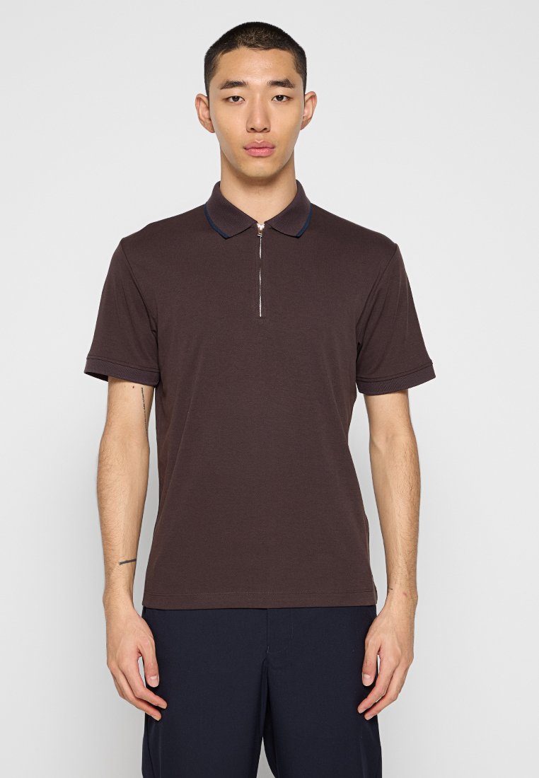 Selected Homme Poloshirt donkerbruin