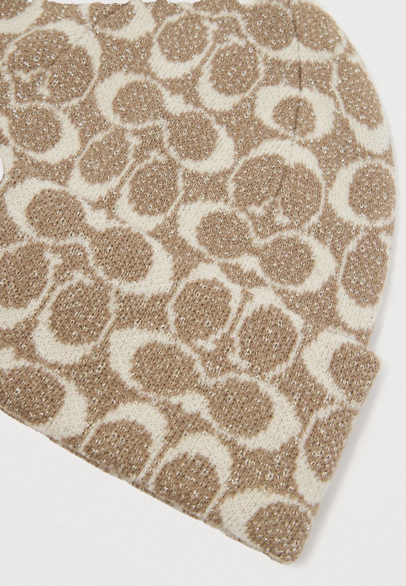 Coach Tan and Cream Patterned Beanie Coach beanie signature beanie - Gem main image 3