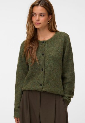 Vero Moda, VMNOVAH LS O-NECK BUTTON CARDI GA NOOS - Gilet - sphagnum/melange