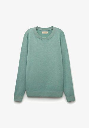 Falconeri ULTRAFINE CREW NECK - Striktrøje - grün dark thyme garment dyed