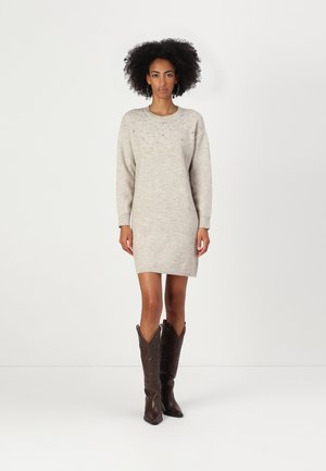 JDYNAMI LIFE SPARKLE DRESS KNT - Robe pull - silver lining/white