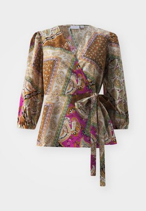 VISCARFYS WRAP  - Bluse - bronze brown/multi-coloured