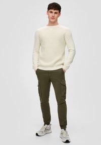 QS MIT RAGLANÄRMELN - Strickpullover - wollweiß