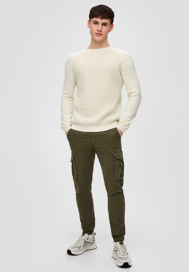 QS MIT RAGLANÄRMELN - Strickpullover - wollweiß