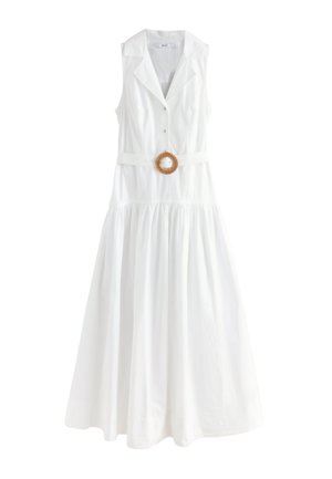 Next, REGULAR FIT - HALTER SHIRT MIDI BELTED DRESS  . - Blousejurk - white