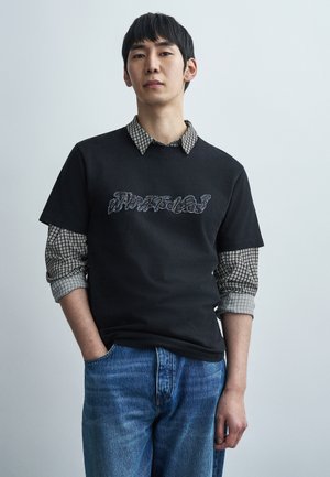 T-shirt med print - dark navy