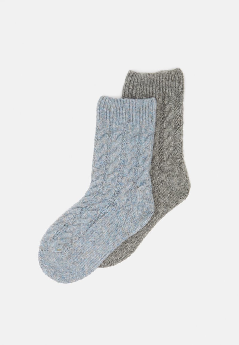 camano WOMEN COSY CABLE STITCH SOCKS IN BOX 2 PACK - Zeķes - winter sky