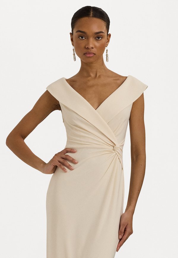 JERSEY OFF THE SHOULDER GOWN - Occasion wear - mascarpone cream