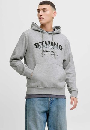Pulover s kapuco - light grey melange