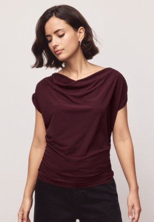 Next, SLEEVELESS DRAPED TOP. - REGULAR FIT - Tricou cu imprimeu - new burgundy red