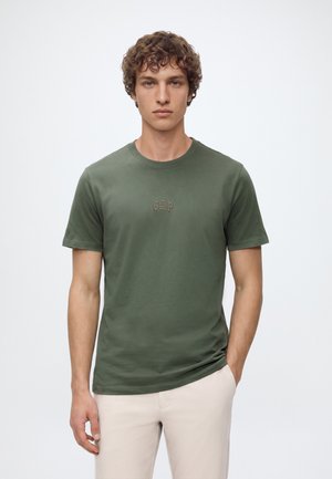 GAP, MINI LOGO TEE - Обикновена тениска - tweed green