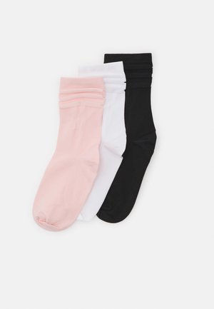 COLLECTIVE POWER MID-CUT CREW LENGTH 3 PAIRS - Sokker - black/white/sandy pink