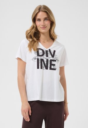 Cream, CRLISVA T-SHIRT - T-shirts print - white divine