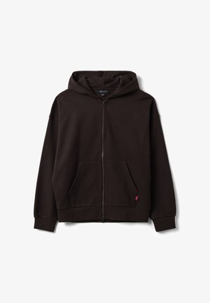 B.ANGEL, HOODIE WITH OVERSIZED FIT - Sudadera con cremallera - chocolate brown