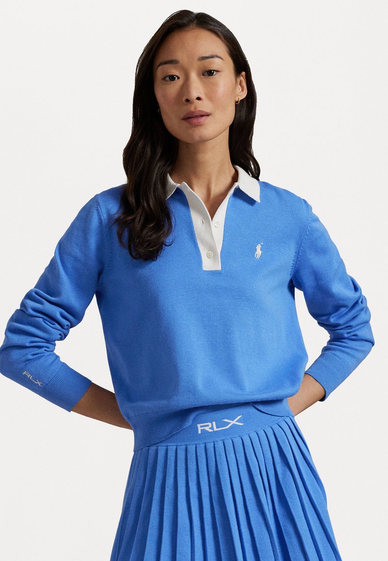 Polo Ralph Lauren PERFORMANCE POLO COLLAR JUMPER - Πουλόβερ - summer blue/ceramic white