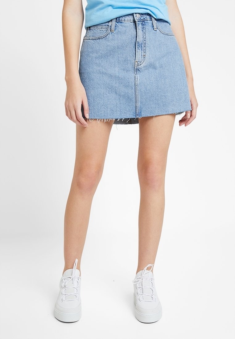 Calvin Klein Jeans Jupe en jean - moon washed