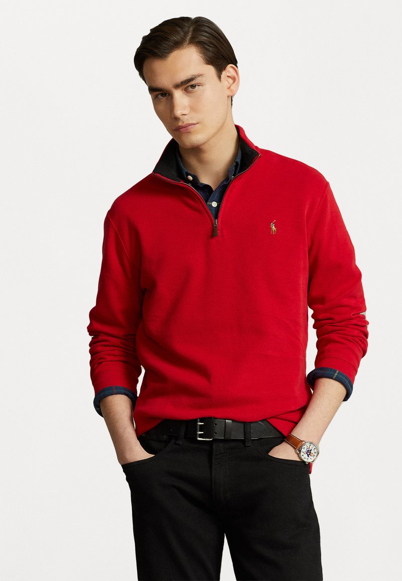 Polo Ralph Lauren LONG SLEEVE HALF ZIP Jumper red/light red Zalando.co.uk
